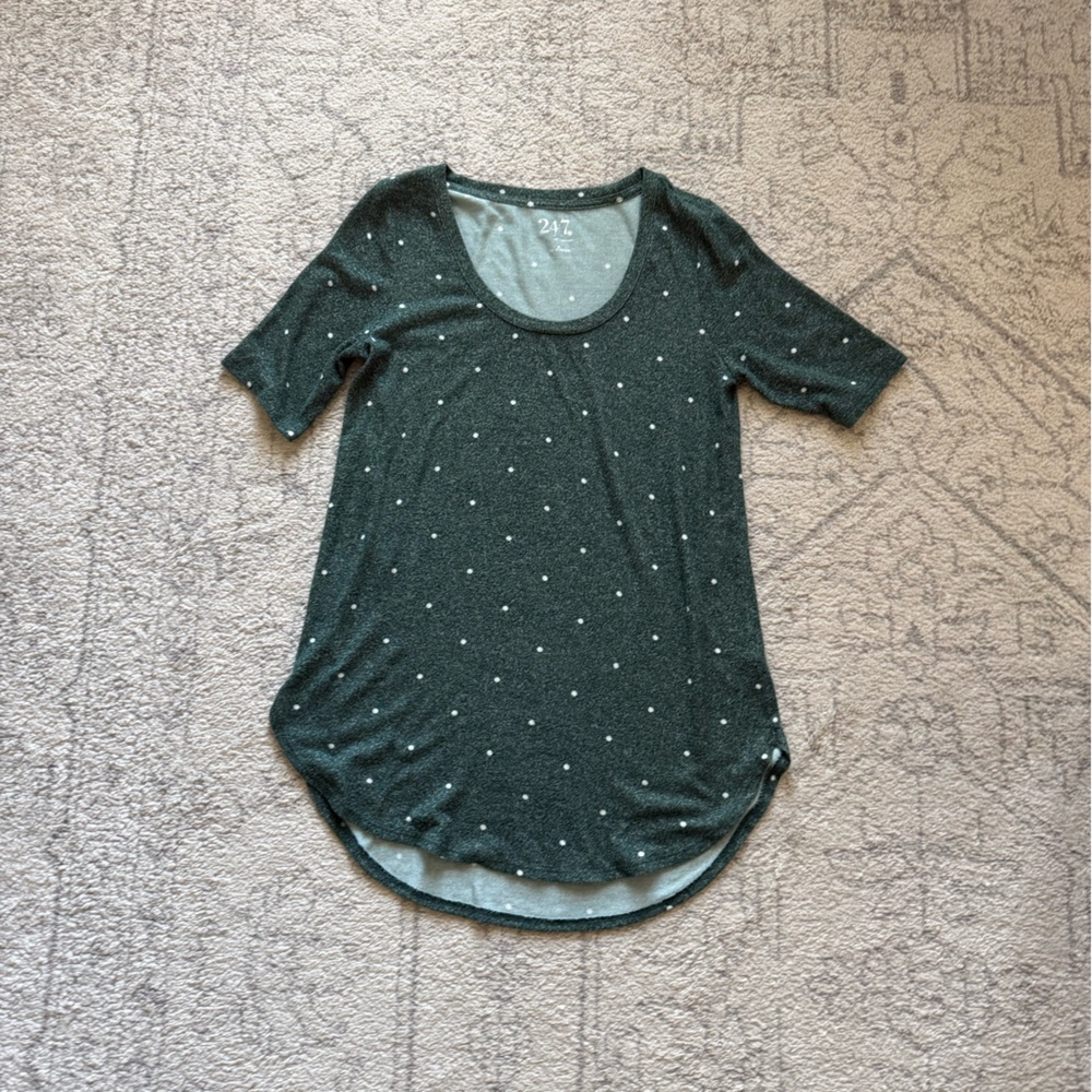Size Small Maurices Dark Green Polka Dot Tunic